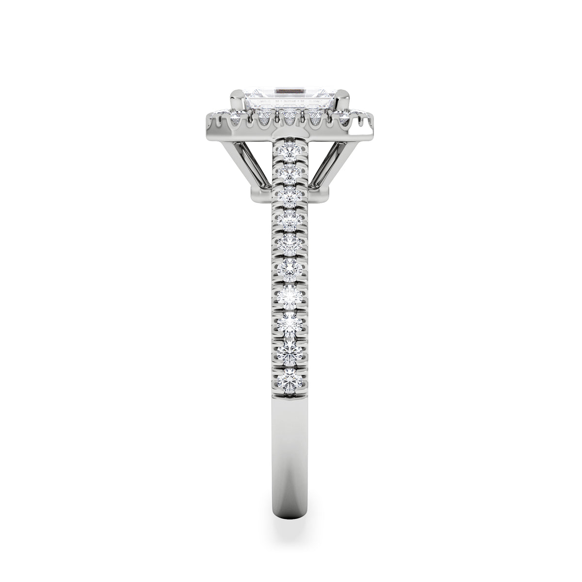 Annabelle Lab Diamond Halo Engagement Ring in Platinum 1.65ct F/VS1
