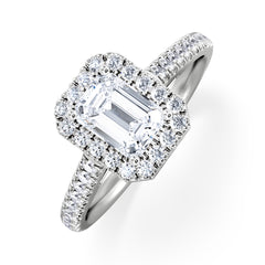 Annabelle Lab Diamond Halo Engagement Ring in Platinum 1.65ct F/VS1