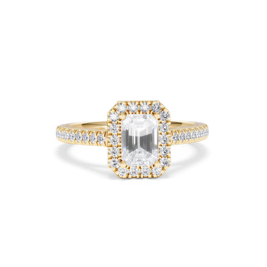 Annabelle Lab Diamond Halo Engagement Ring in 18K Gold 1.65ct F/VS1