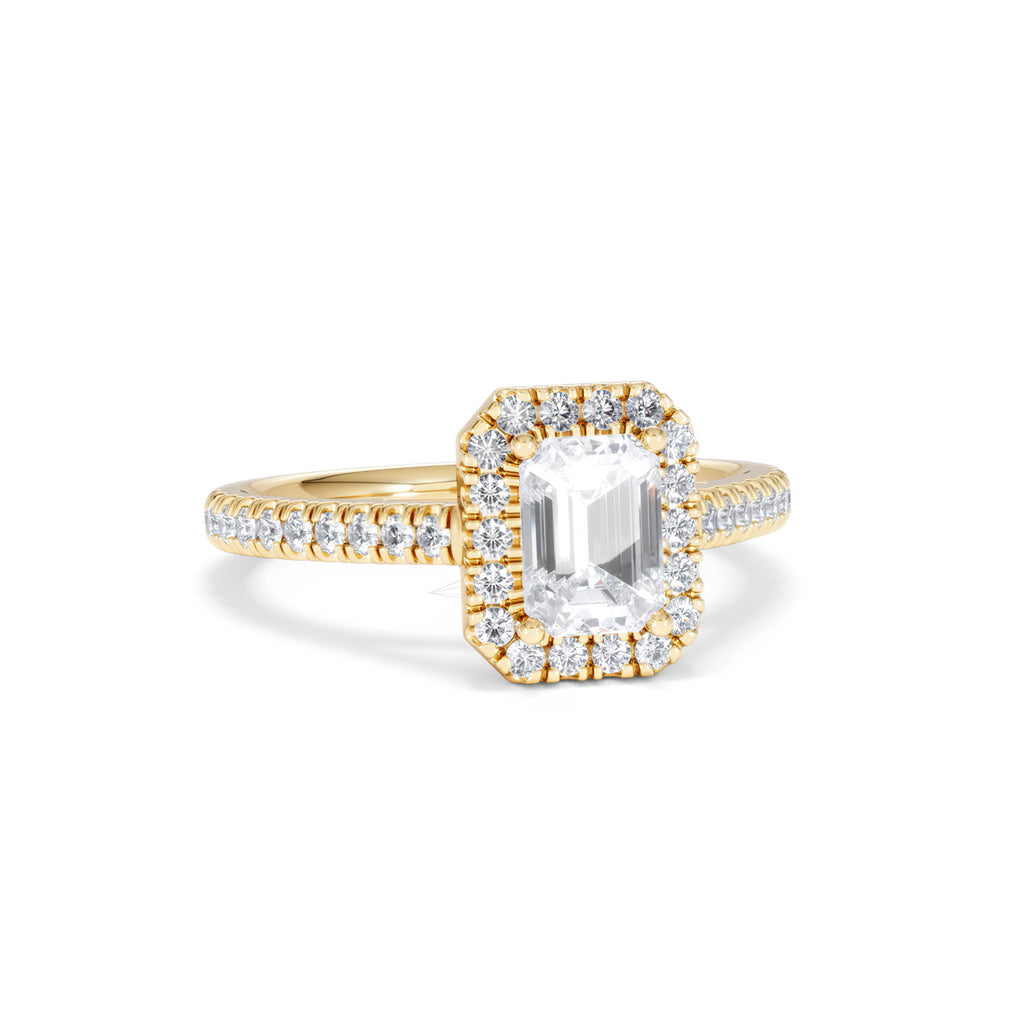 Annabelle Lab Diamond Halo Engagement Ring in 18K Gold 1.65ct F/VS1