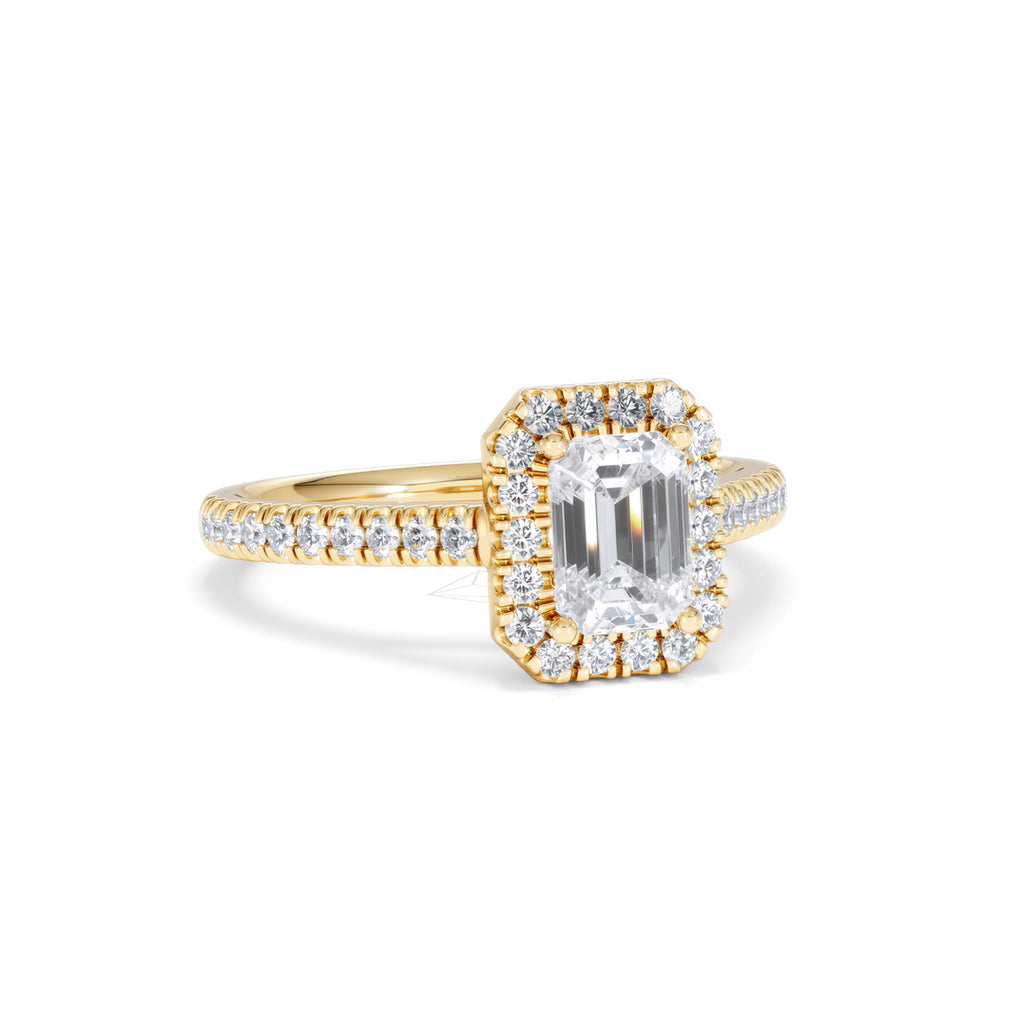 Annabelle Lab Diamond Halo Engagement Ring in 18K Gold 1.65ct F/VS1