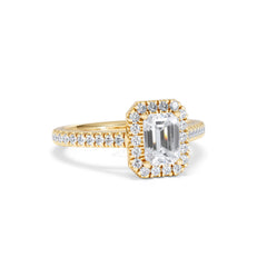 Annabelle Lab Diamond Halo Engagement Ring in 18K Gold 1.65ct F/VS1