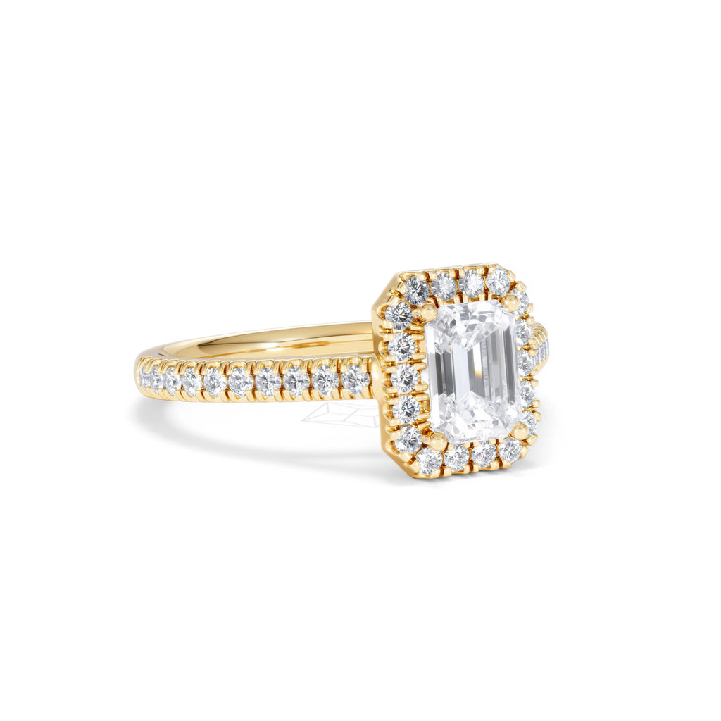 Annabelle Lab Diamond Halo Engagement Ring in 18K Gold 1.65ct F/VS1