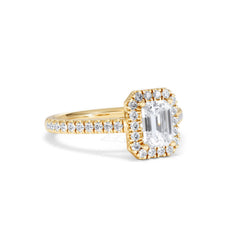 Annabelle Lab Diamond Halo Engagement Ring in 18K Gold 1.65ct F/VS1