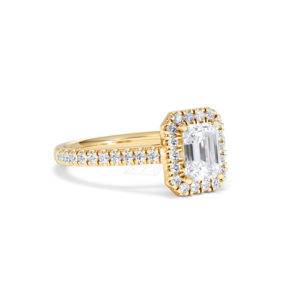 Annabelle Lab Diamond Halo Engagement Ring in 18K Gold 1.65ct F/VS1