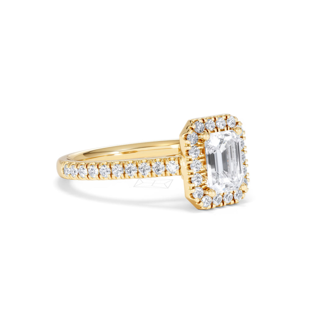 Annabelle Lab Diamond Halo Engagement Ring in 18K Gold 1.65ct F/VS1