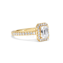 Annabelle Lab Diamond Halo Engagement Ring in 18K Gold 1.65ct F/VS1