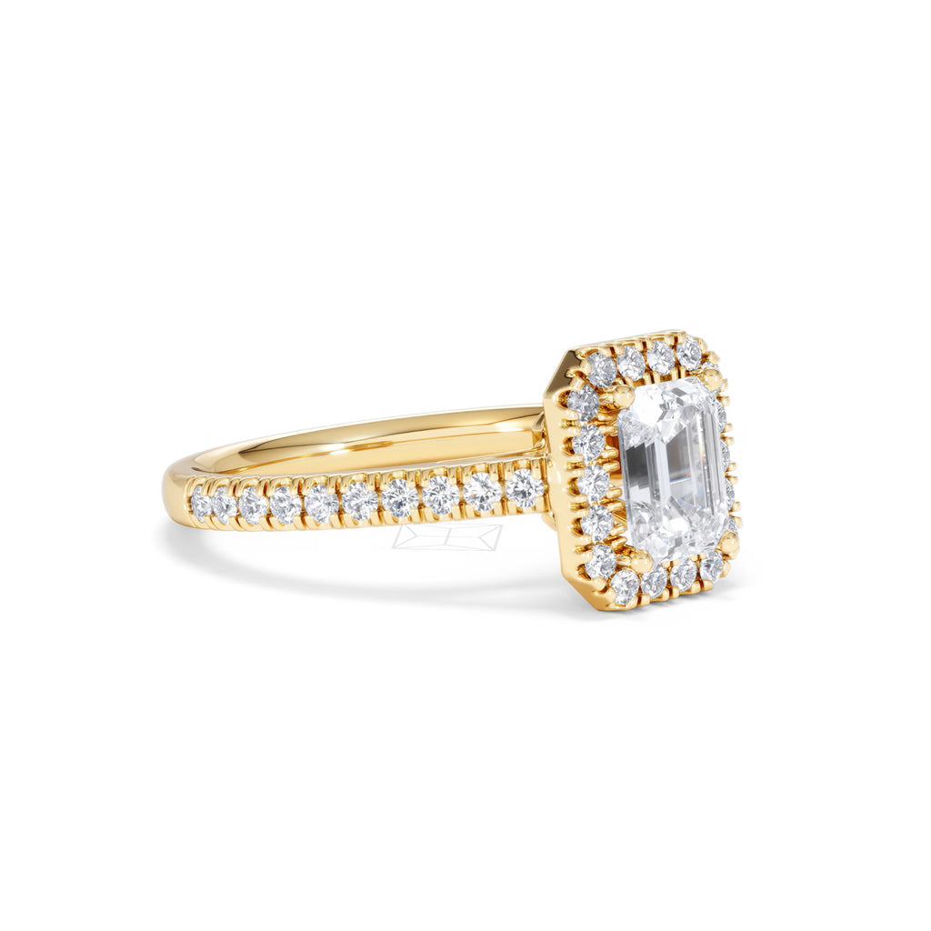 Annabelle Lab Diamond Halo Engagement Ring in 18K Gold 1.65ct F/VS1