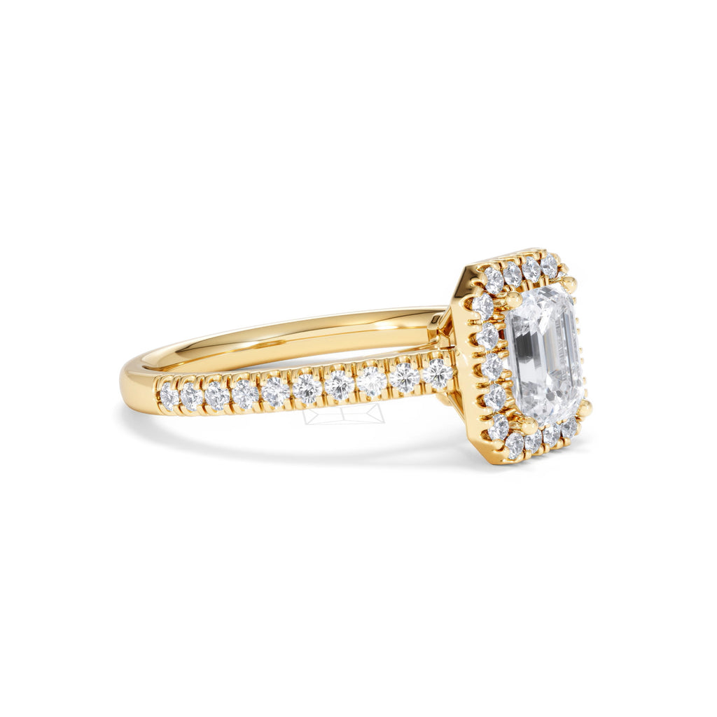 Annabelle Lab Diamond Halo Engagement Ring in 18K Gold 1.65ct F/VS1