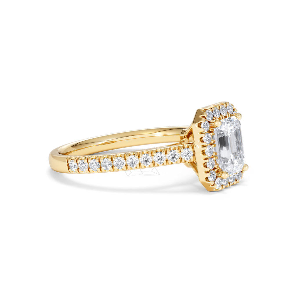 Annabelle Lab Diamond Halo Engagement Ring in 18K Gold 1.65ct F/VS1
