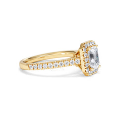 Annabelle Lab Diamond Halo Engagement Ring in 18K Gold 1.65ct F/VS1