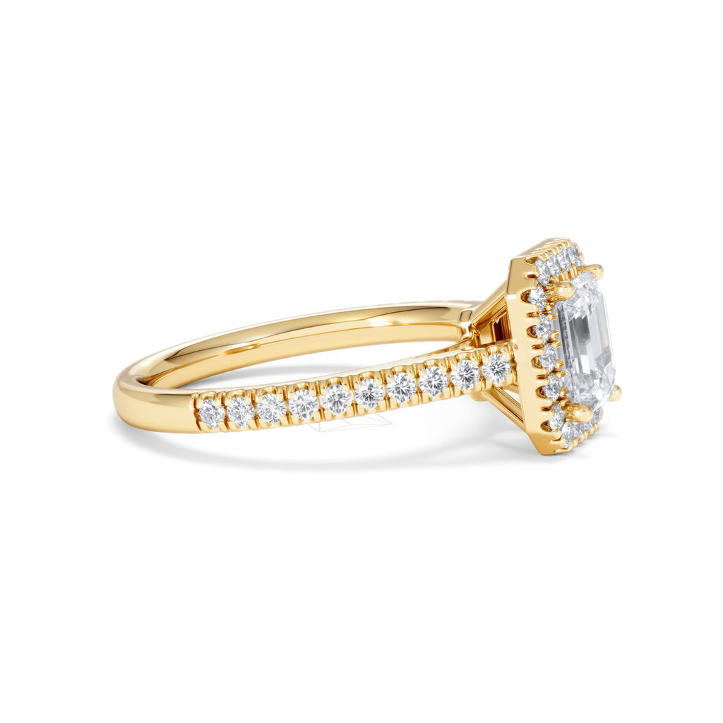 Annabelle Lab Diamond Halo Engagement Ring in 18K Gold 1.65ct F/VS1