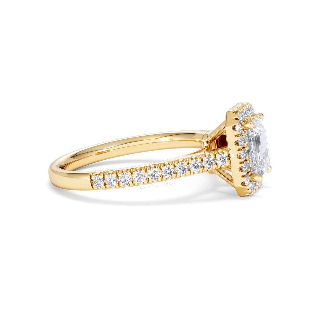 Annabelle Lab Diamond Halo Engagement Ring in 18K Gold 1.65ct F/VS1