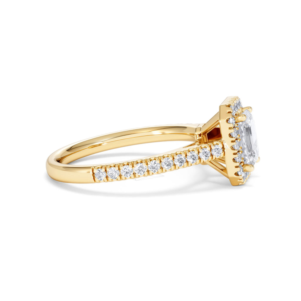 Annabelle Lab Diamond Halo Engagement Ring in 18K Gold 1.65ct F/VS1