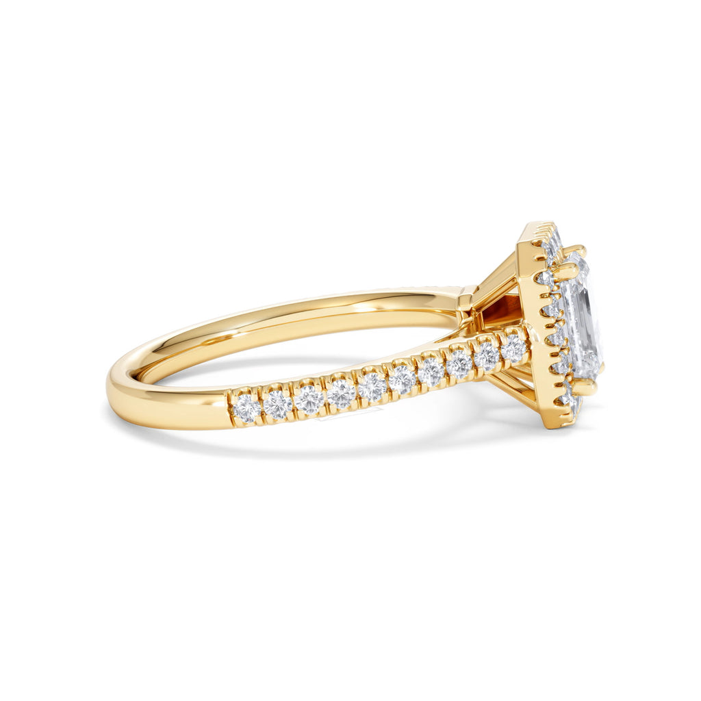 Annabelle Lab Diamond Halo Engagement Ring in 18K Gold 1.65ct F/VS1