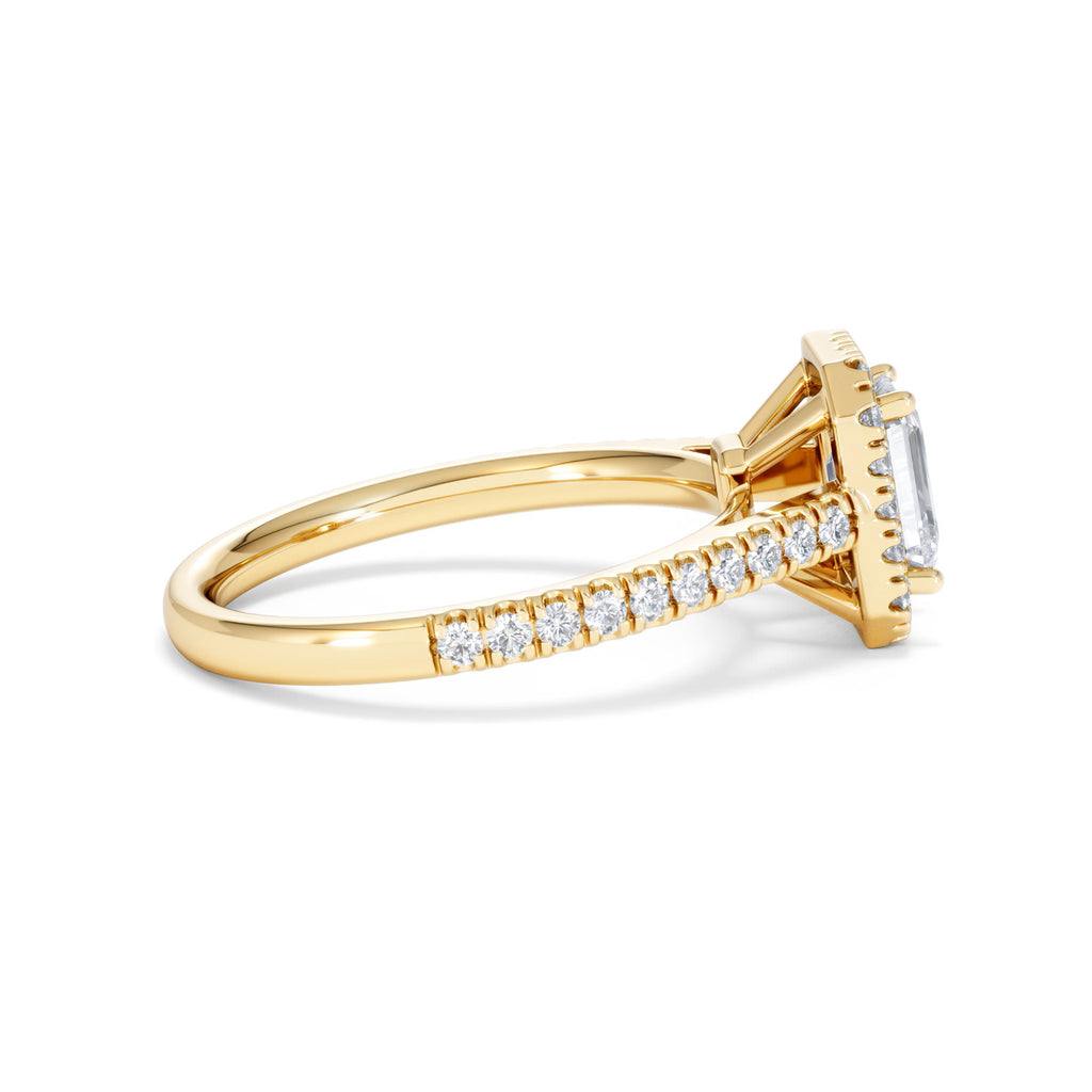 Annabelle Lab Diamond Halo Engagement Ring in 18K Gold 1.65ct F/VS1