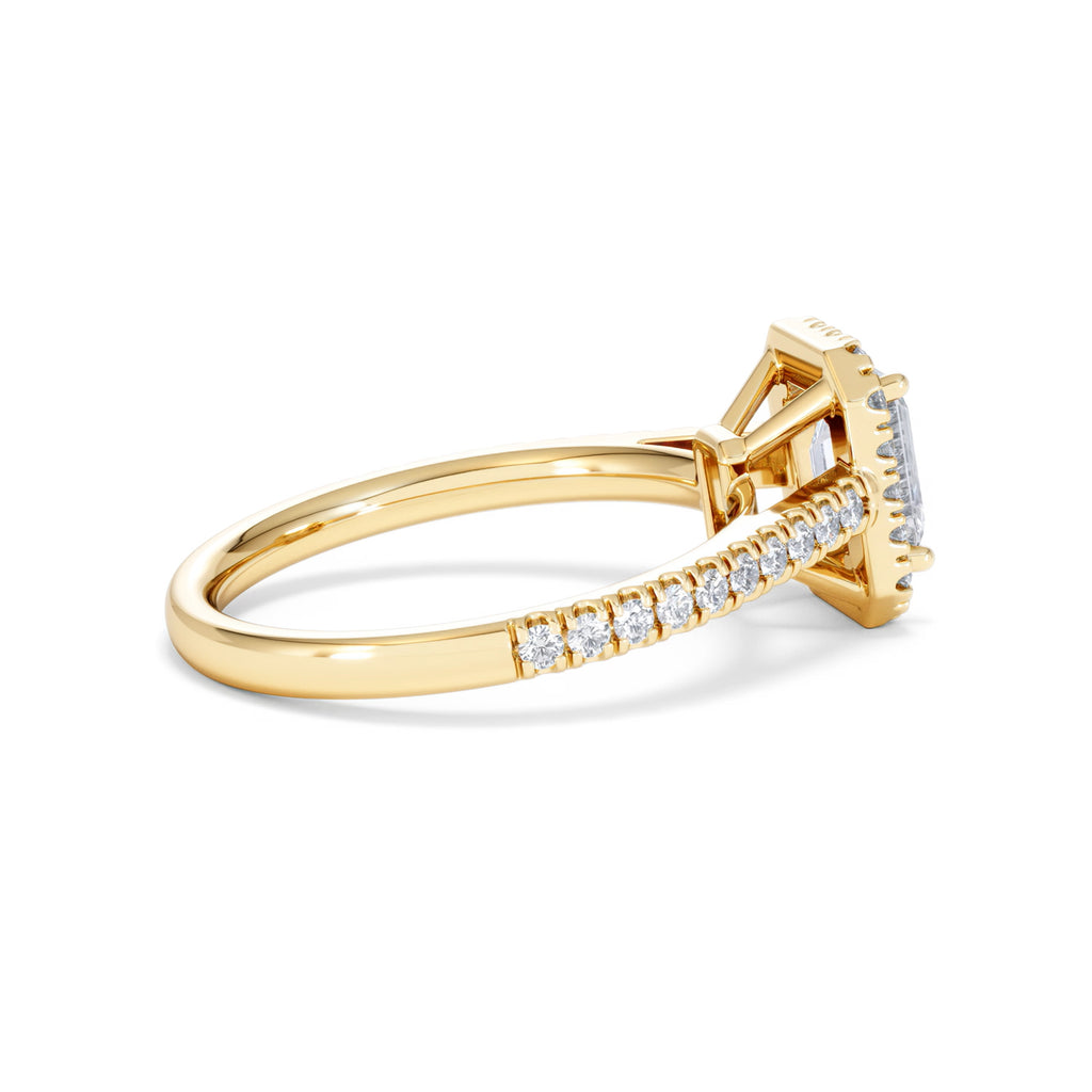Annabelle Lab Diamond Halo Engagement Ring in 18K Gold 1.65ct F/VS1