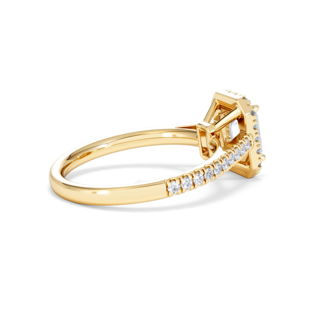 Annabelle Lab Diamond Halo Engagement Ring in 18K Gold 1.65ct F/VS1