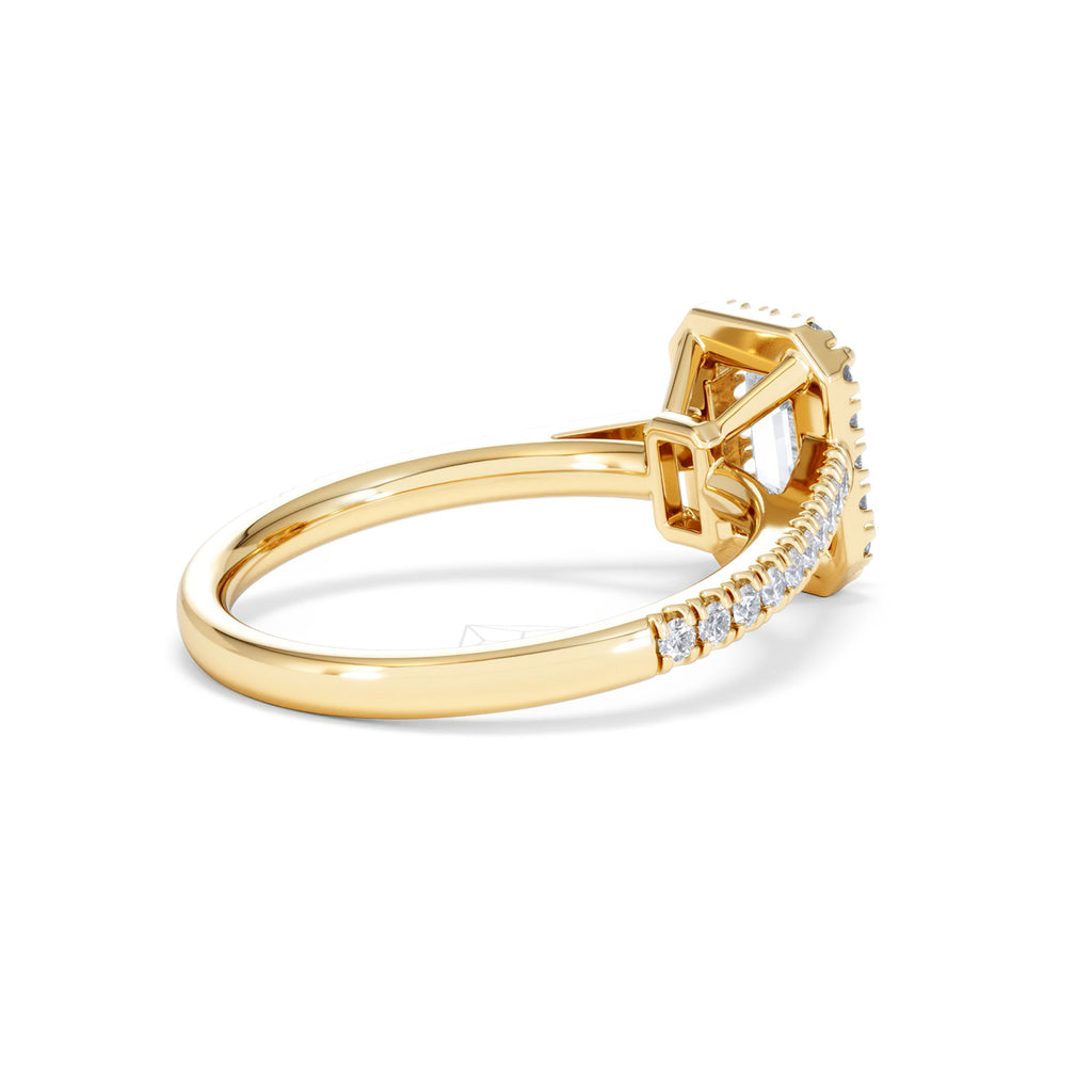 Annabelle Lab Diamond Halo Engagement Ring in 18K Gold 1.65ct F/VS1