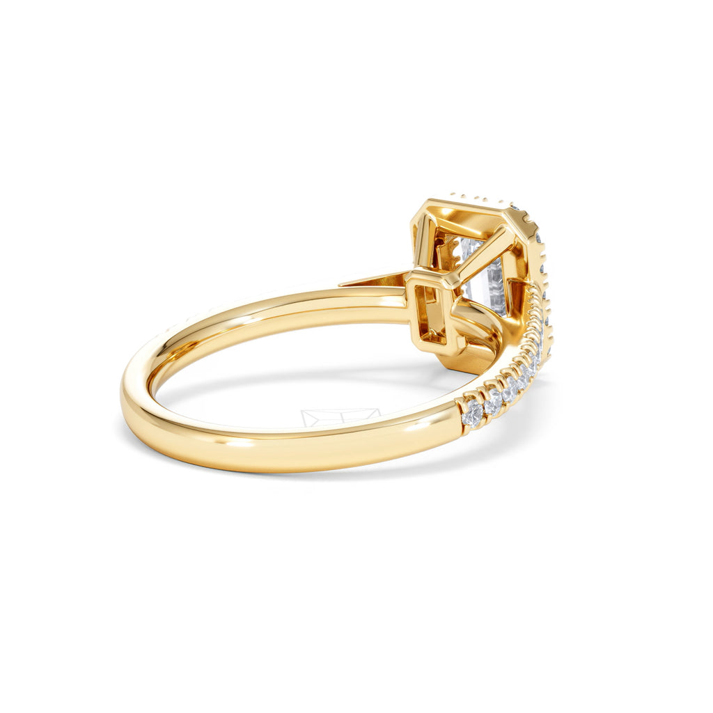 Annabelle Lab Diamond Halo Engagement Ring in 18K Gold 1.65ct F/VS1