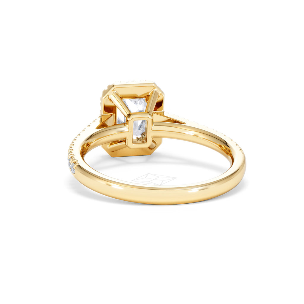 Annabelle Lab Diamond Halo Engagement Ring in 18K Gold 1.65ct F/VS1