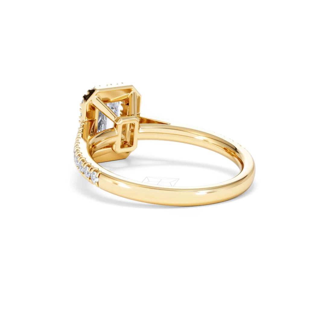 Annabelle Lab Diamond Halo Engagement Ring in 18K Gold 1.65ct F/VS1