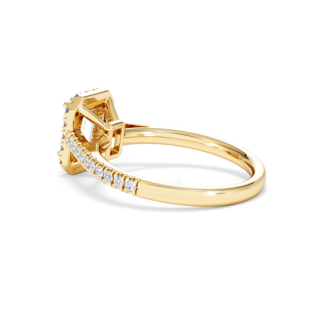 Annabelle Lab Diamond Halo Engagement Ring in 18K Gold 1.65ct F/VS1