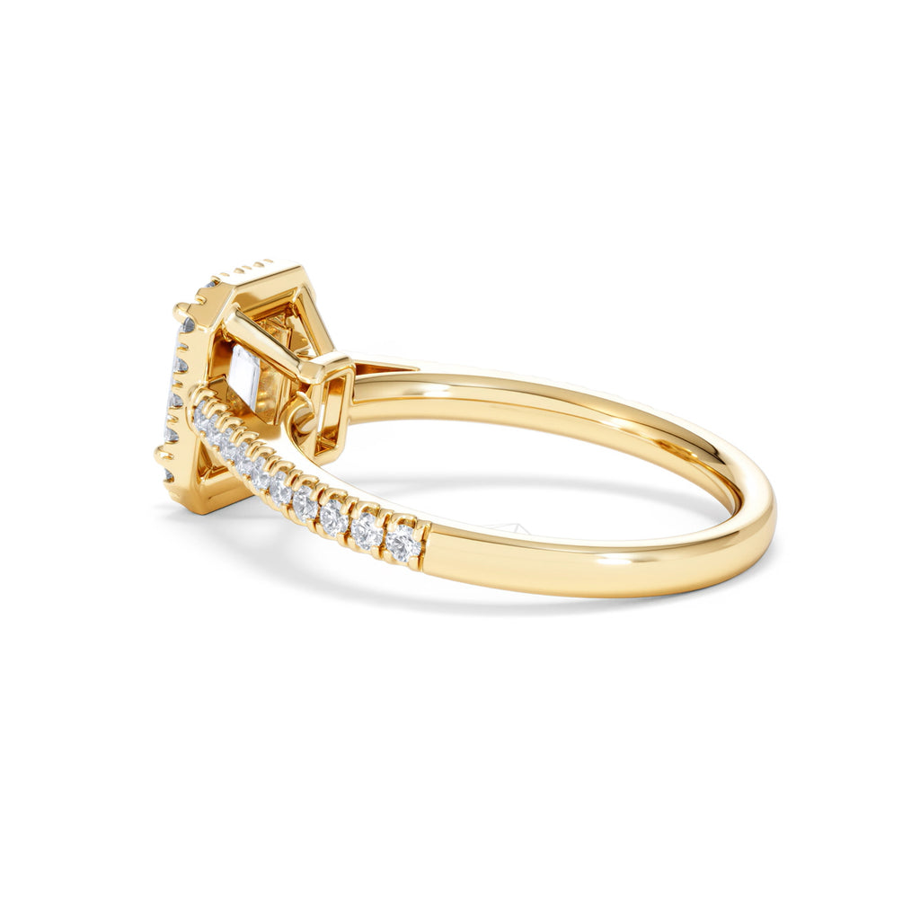 Annabelle Lab Diamond Halo Engagement Ring in 18K Gold 1.65ct F/VS1