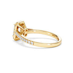Annabelle Lab Diamond Halo Engagement Ring in 18K Gold 1.65ct F/VS1