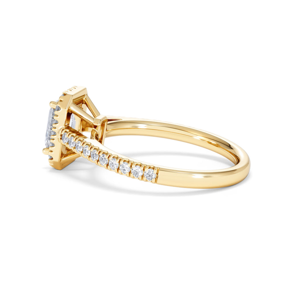 Annabelle Lab Diamond Halo Engagement Ring in 18K Gold 1.65ct F/VS1