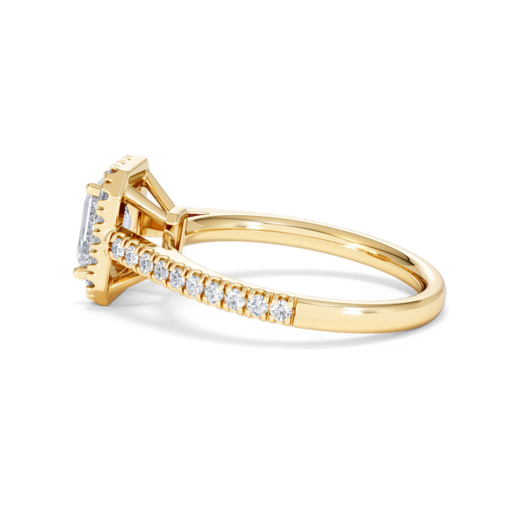 Annabelle Lab Diamond Halo Engagement Ring in 18K Gold 1.65ct F/VS1
