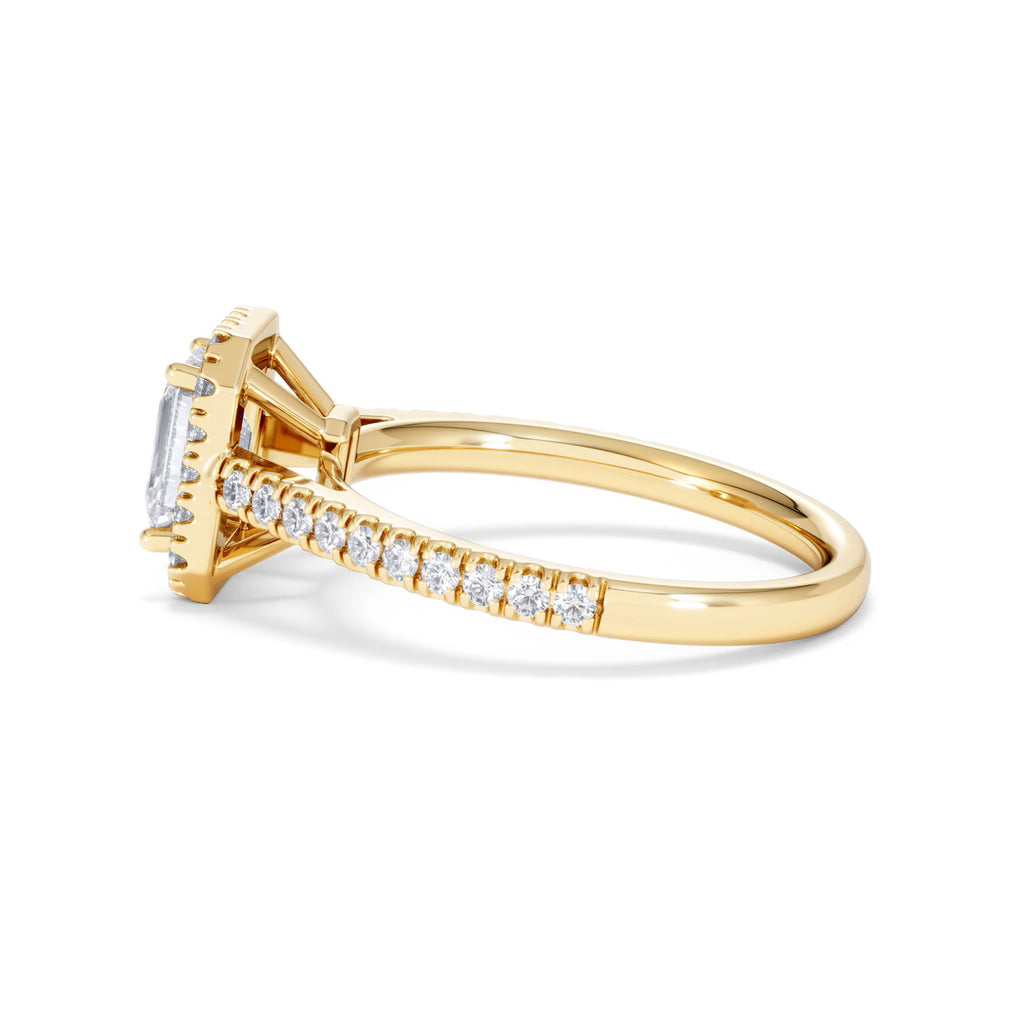 Annabelle Lab Diamond Halo Engagement Ring in 18K Gold 1.65ct F/VS1