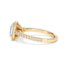 Annabelle Lab Diamond Halo Engagement Ring in 18K Gold 1.65ct F/VS1