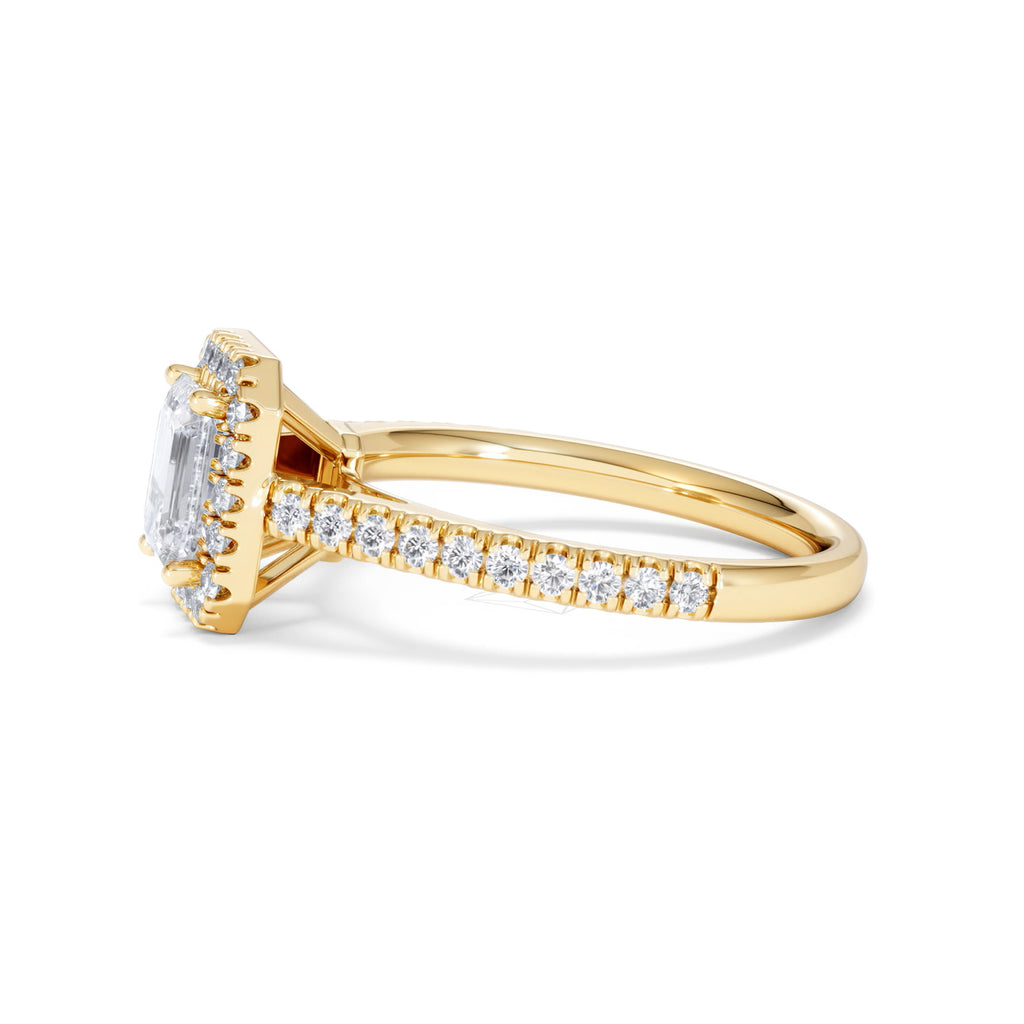 Annabelle Lab Diamond Halo Engagement Ring in 18K Gold 1.65ct F/VS1