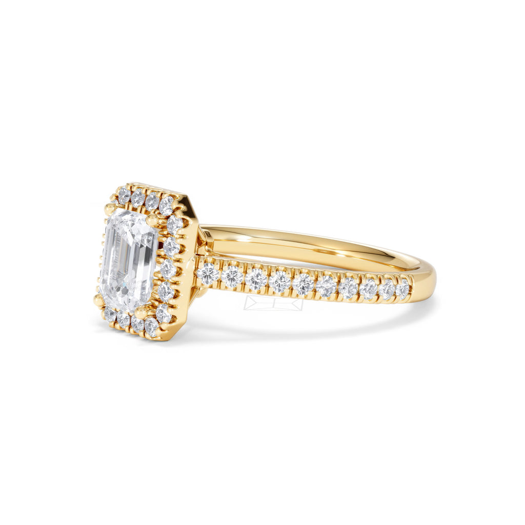 Annabelle Lab Diamond Halo Engagement Ring in 18K Gold 1.65ct F/VS1