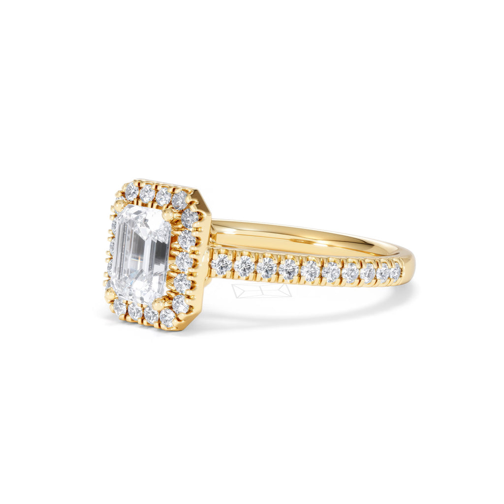 Annabelle Lab Diamond Halo Engagement Ring in 18K Gold 1.65ct F/VS1