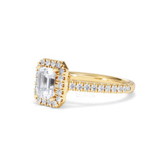 Annabelle Lab Diamond Halo Engagement Ring in 18K Gold 1.65ct F/VS1