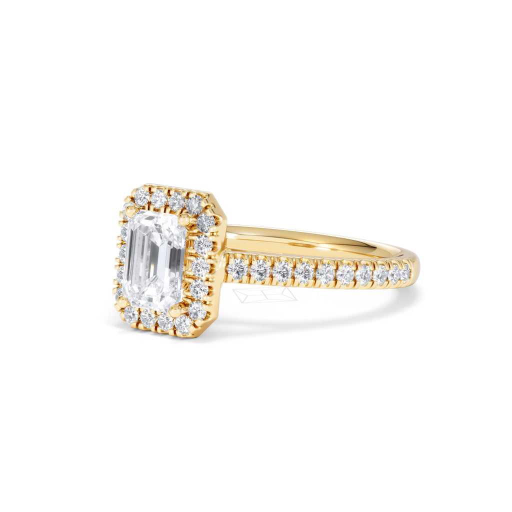 Annabelle Lab Diamond Halo Engagement Ring in 18K Gold 1.65ct F/VS1