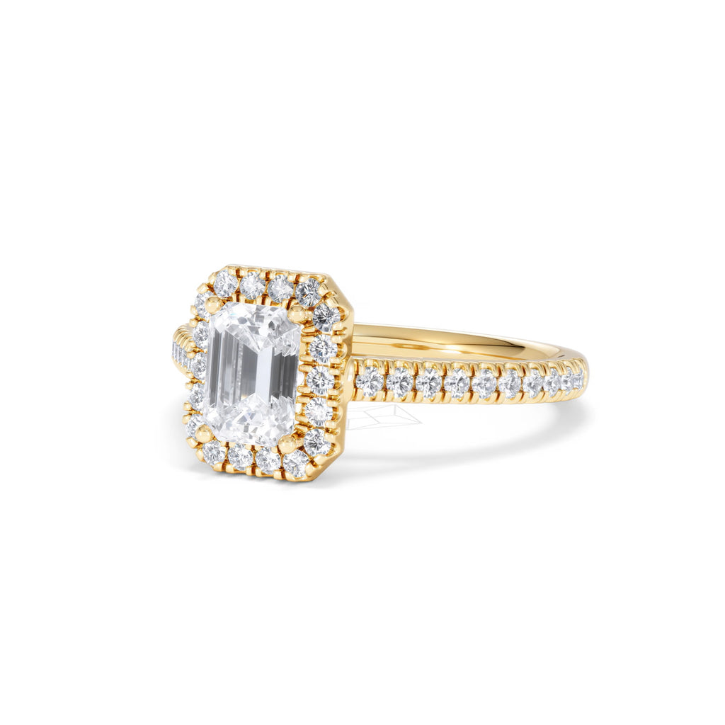 Annabelle Lab Diamond Halo Engagement Ring in 18K Gold 1.65ct F/VS1