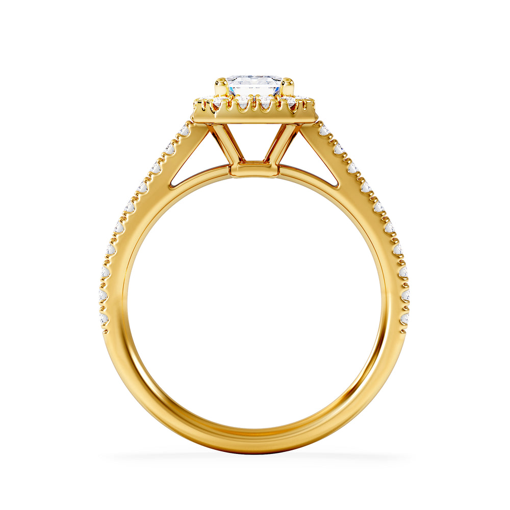 Annabelle Lab Diamond Halo Engagement Ring in 18K Gold 1.65ct F/VS1