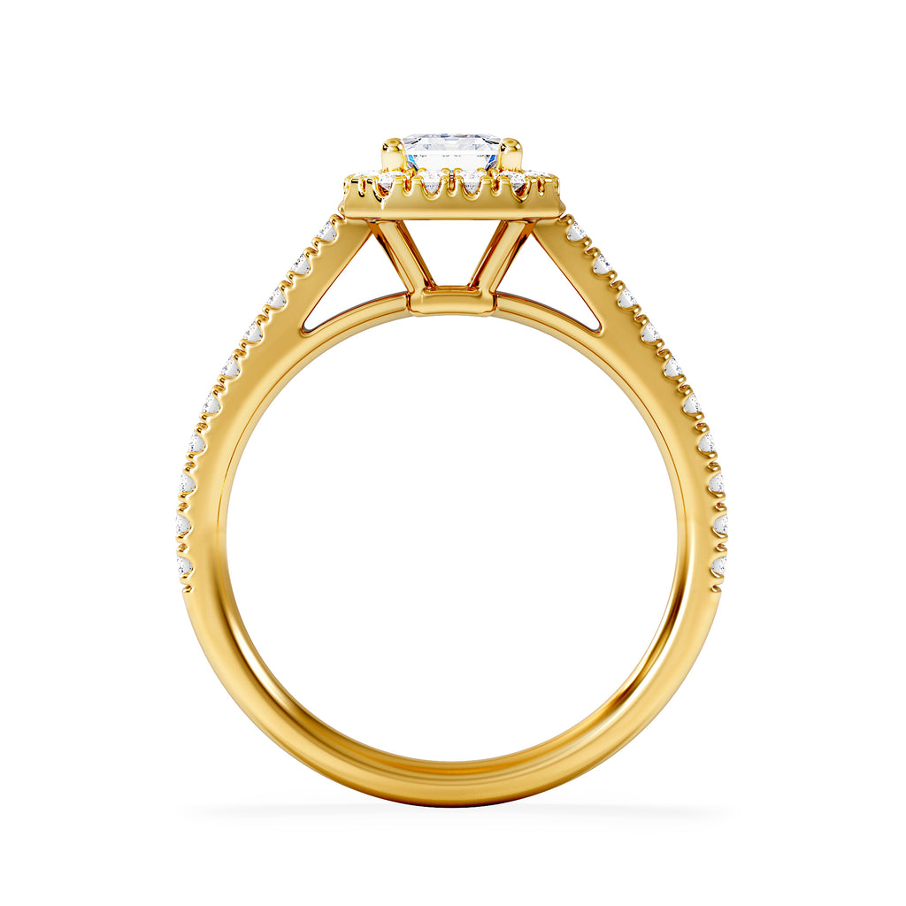 Annabelle Lab Diamond Halo Engagement Ring in 18K Gold 1.65ct F/VS1