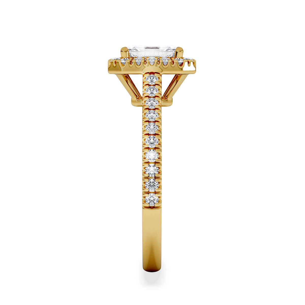 Annabelle Lab Diamond Halo Engagement Ring in 18K Gold 1.65ct F/VS1