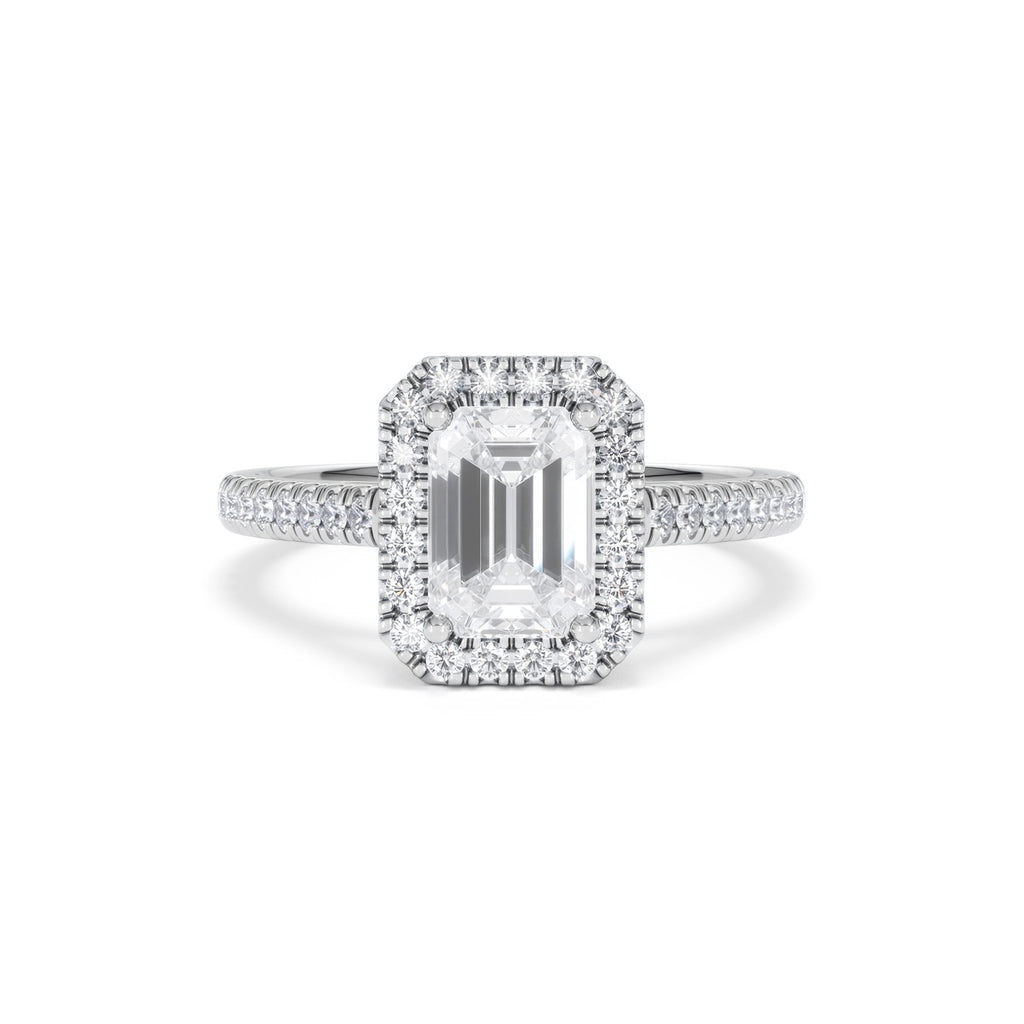 Annabelle Lab Diamond Halo Engagement Ring in Platinum 2.15ct F/VS1