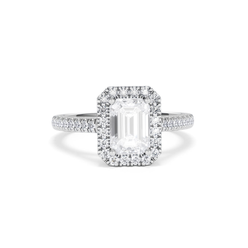 Annabelle Lab Diamond Halo Engagement Ring in Platinum 2.15ct F/VS1