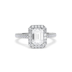 Annabelle Lab Diamond Halo Engagement Ring in Platinum 2.15ct F/VS1
