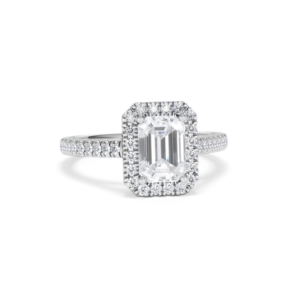 Annabelle Lab Diamond Halo Engagement Ring in Platinum 2.15ct F/VS1