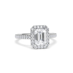 Annabelle Lab Diamond Halo Engagement Ring in Platinum 2.15ct F/VS1