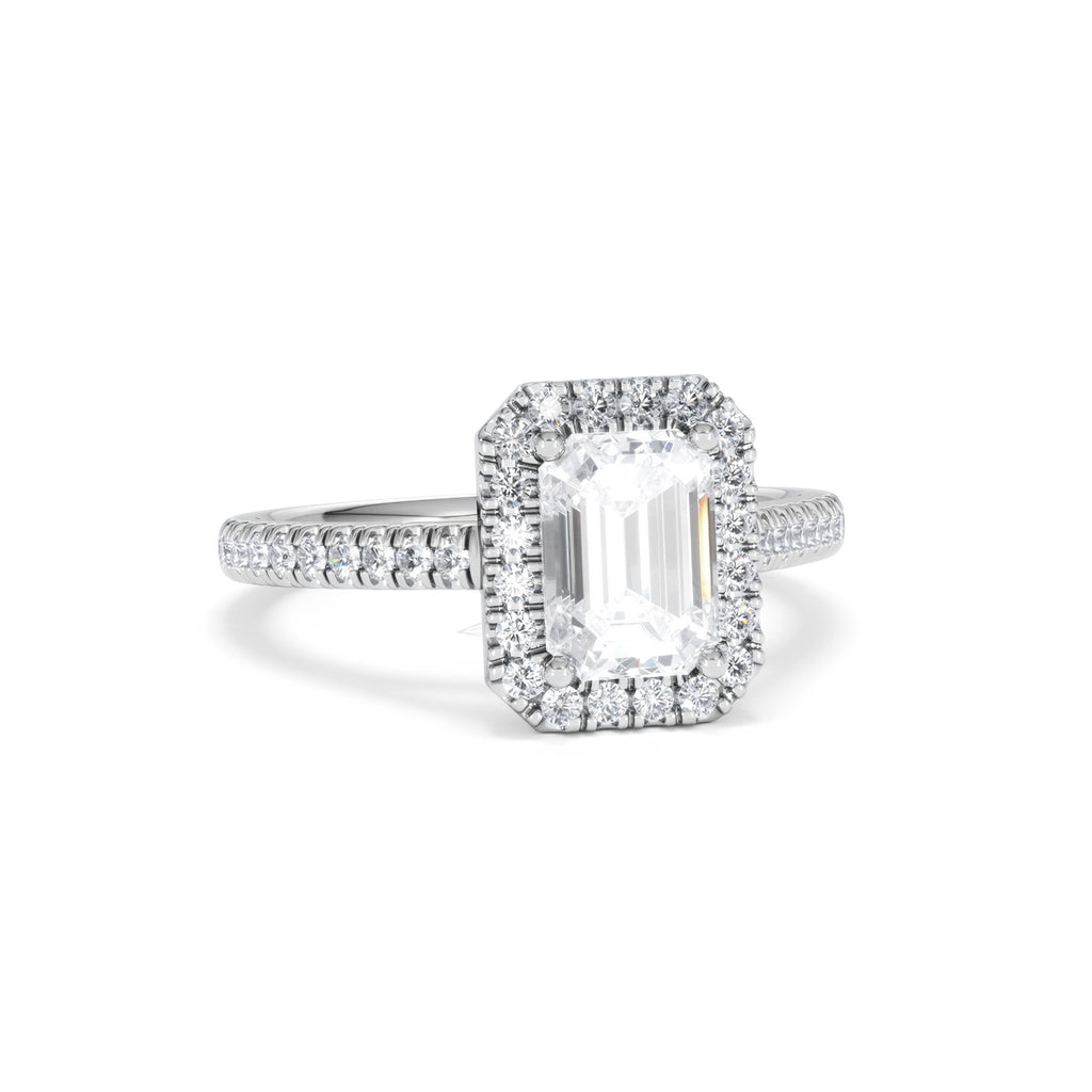 Annabelle Lab Diamond Halo Engagement Ring in Platinum 2.15ct F/VS1