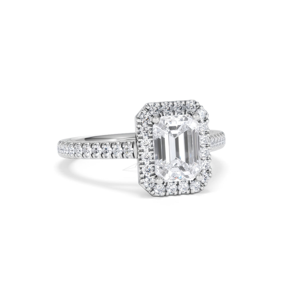 Annabelle Lab Diamond Halo Engagement Ring in Platinum 2.15ct F/VS1