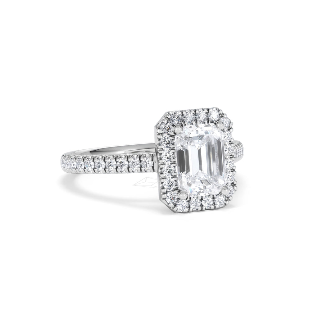 Annabelle Lab Diamond Halo Engagement Ring in Platinum 2.15ct F/VS1